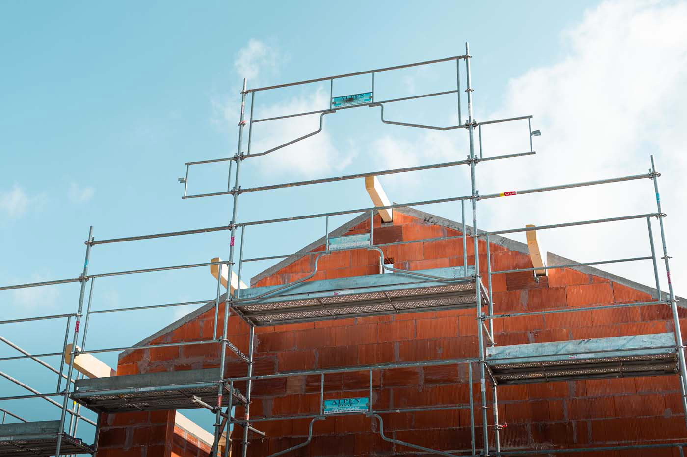 Échafaudage travaux de maçonnerie